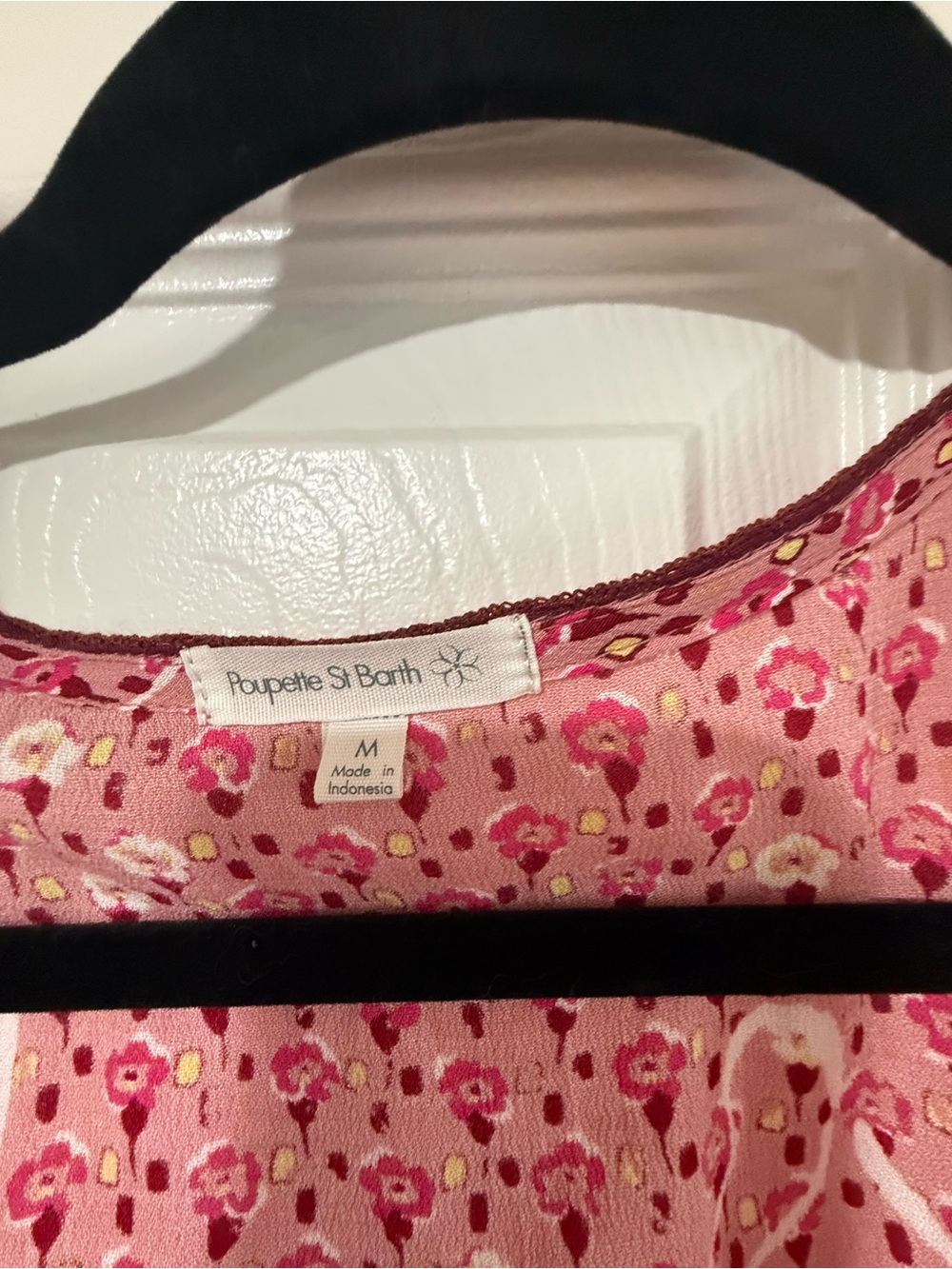 Poupette St. Barth Pink Floral Wrap Robe with Tie Waist - Picture 4 of 4